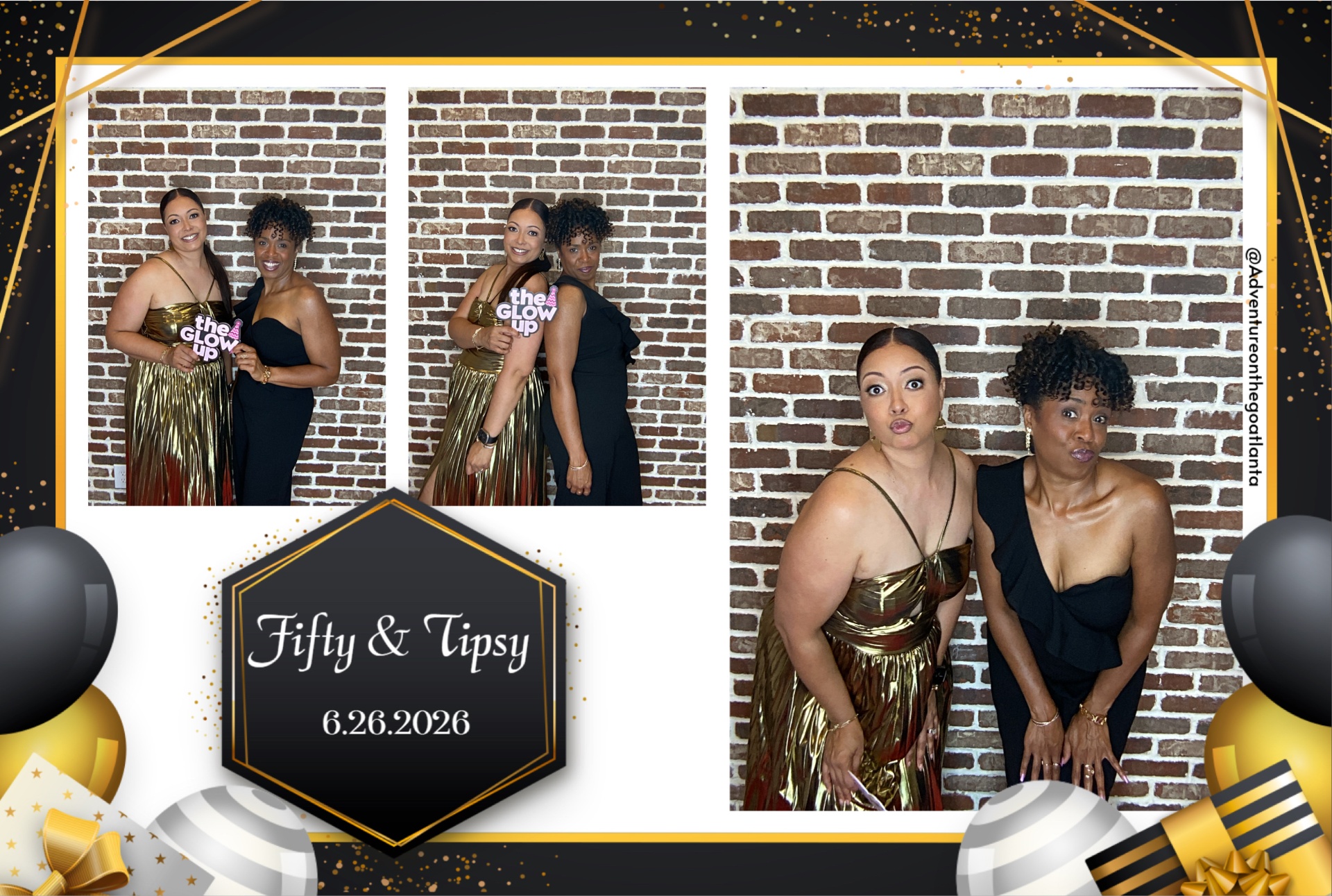Photo booth print — Fifty & Tipsy celebration